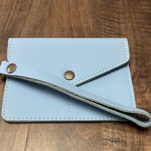 Portland Leather new passport wristlet in Glacier blue(?)